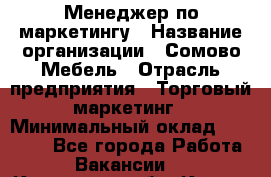 Менеджер по маркетингу › Название организации ­ Сомово-Мебель › Отрасль предприятия ­ Торговый маркетинг › Минимальный оклад ­ 30 000 - Все города Работа » Вакансии   . Курганская обл.,Курган г.